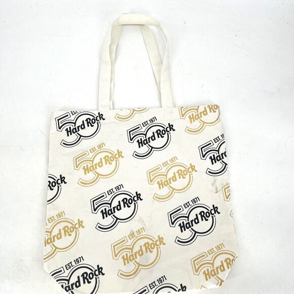 Hard Rock Canvas Tote bag 50th Anniversary Limited Edition Gold Black - Picture 2 of 6